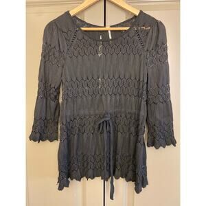 Goth Boho, Fairy Goth Crochet Lace Top w/Open Back